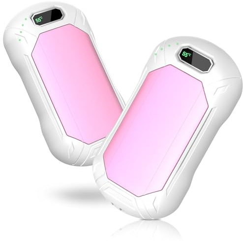 Kssvzz 2er Set Handwärmer Elektrisch, Magnetische Handwärmer USB Heizung 6000mAh, Taschenwärmer Wiederverwendbar Ultra Leicht & Dünn für Weihnachten, Camping, Jagd, Golf, Lang Anhaltende