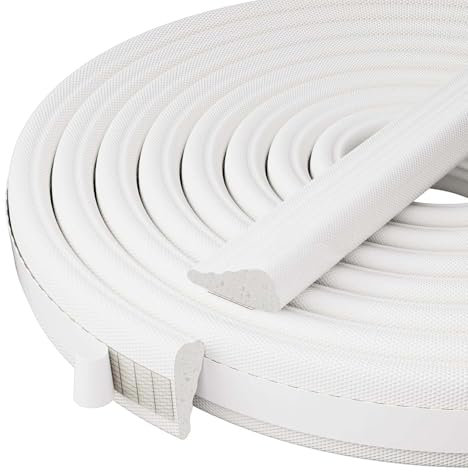Türdichtung Fensterdichtung Selbstklebend, Dichtungsband Hochelastisches Schaumstoff, Tür Fenster Dichtung Dichtungsband, Haustür Türrahmen Dichtung, Zugluftstopper Dichtband Fenster (Weiß, 5M)