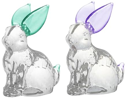 Eterspr De Animales De Cristal De Conejo, Conejo de Cristal Decoración Ornamentos, Regalos de Conejo de Pascua para Niños, Puede Utilizarse como Pieza de Coleccionista para Decorar su Casa