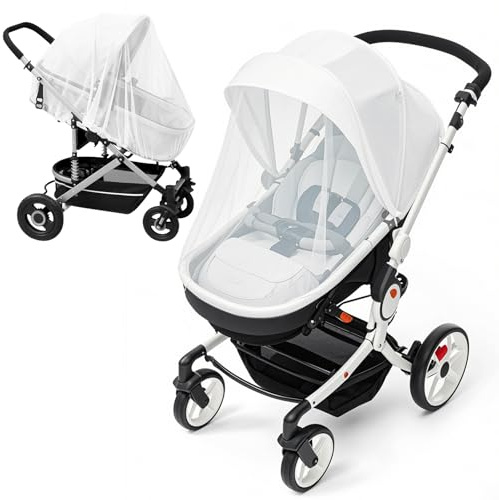 Universal Insektenschutz für Kinderwagen, 2 Stück Moskitonetz Kinderwagen,Kinderwagen Insektenschutz, Reißfest Fliegennetz für Kinderwagen,Idealer Schutz vor Wespen & Stechmücken