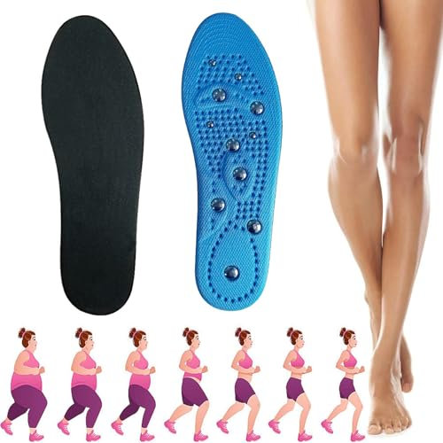 Solette magnetiche per uomini e donne, plantari ortopedici supporto ad arco, solette magnetiche per agopressione per terapia riflessologia con 22 aree di massaggio, lavabile(41-46)