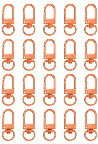 QUARKZMAN Ganci A Sgancio Rapido A Forma Di Chela Di Aragosta, 20Pz 33mm - Ganci A Sgancio Rapido Metallici Girevoli, Clip Per Portachiavi Borse Borse Charm Gioielli Accessori Per (Arancio)