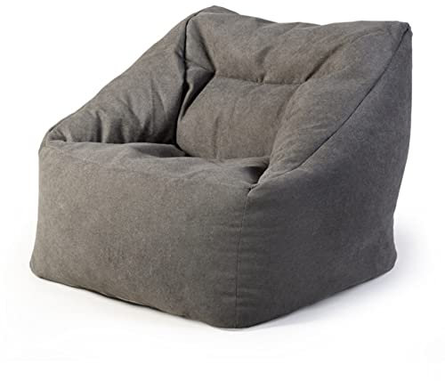 LazySof Copertura per Poltrona a Sacco Copri Lazy Bag in Cotone e Lino (Senza Riempimento) per Bambini Adulti Immagazzinaggio Sedia per Divano Pigro,Grigio