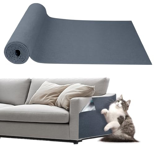 Storystore Selbstklebend Kratzmatte Katze, 40cm x 200cm Katzen Kratzmatte Kratzschutz Sofa Katze, DIY Katzes Katzenteppich Wand Kratzschutz für Katzenständer, Sofa, Katzenturm (Hellgrau)