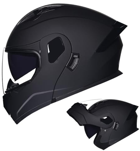 Modulär motorcykelhjälm, hopfällbara framhjälmar, integralhjälm med dubbelt visir, ECE-godkänd, för vuxna A,XXL= 61–62 cm