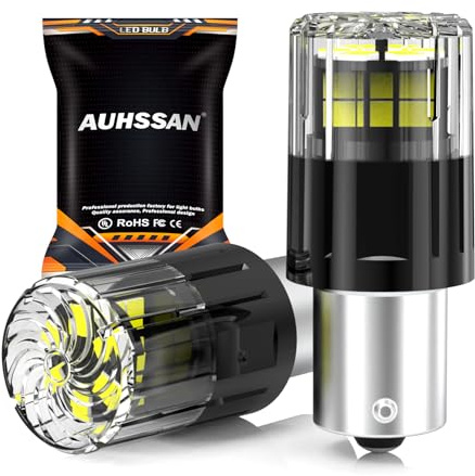 P21w 1156 BA15S LED Bulb, 6000K Xenon White 6.5W 12V-24V DC9-32V Super Bright for Car LED Backup Reverse Lights, Turn Signal Light, Parking Tail Brake Light (Pack of 2)