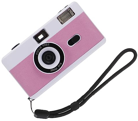 IWOWHERO Fotocamera Analogica Retrò Riutilizzabile, Compatibile Pellicola 35mm, Corpo in Abs Bianco, senza Batteria, per Fotografia Vintage