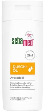 Sebamed Olio doccia 200 ml, olio doccia per uomo e donna, con olio di avocado, pulizia intensiva senza sapone per pelli sensibili e secche