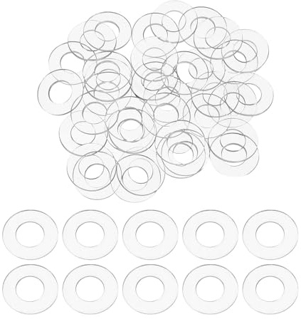 PATIKIL 200 Pezzi Rondella Piatta 8mm DI 16mm DE 1mm Spessore Trasparente | Per Doccia Barre Asciugamani Grommet Sostituzione Hardware, Rondelle In PVC Plastica Guarnizione Rotonda
