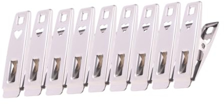 Ciieeo 40 pièces Pinces à Linge INOX Multifonctions Résistantes Au Vent pour Chaussettes Vêtements et Bureau
