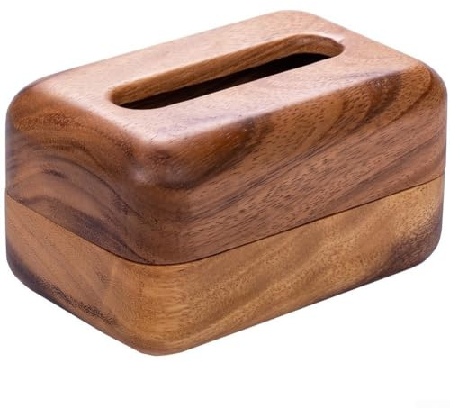 Boîte à mouchoirs en bois de noyer américain amovible avec couvercle magnétique, pour salon, chambre à coucher et salle de bain (version améliorée)