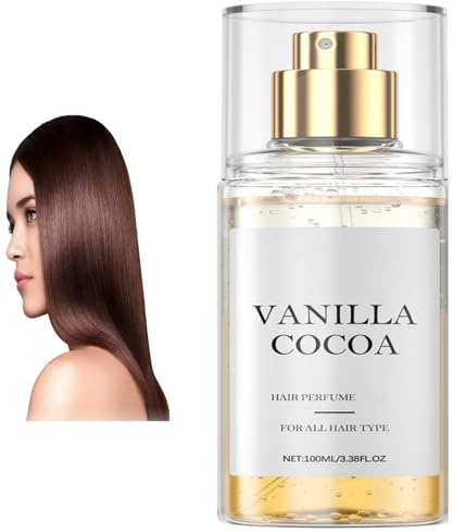 Parfum capillaire à la vanille et au cacao pour les femmes, adapté à tous les types de cheveux, doux et sans danger pour maman, femme et fille, spray longue durée à saveur de vanille (1PCS)