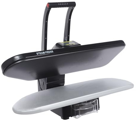 Steam Iron Press, 26Inch Intelligent Digital Steam Press, 1600W Professional Steamer with 5 Fabric Setting, Touch Screen & Voice Prompts (Black)