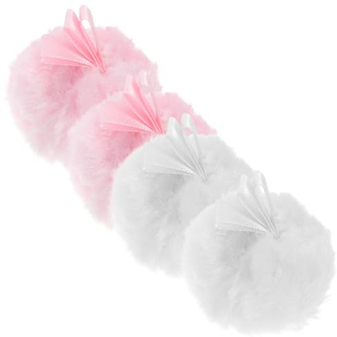 MAGICLULU Borlas de Maquillaje Portátiles para Uso en Casa y Tienda Varios estilos Pack de 4 de Algodón, Esponjas Suaves Forma de Bola Difusa Ideales para Polvos y Rubor Facial