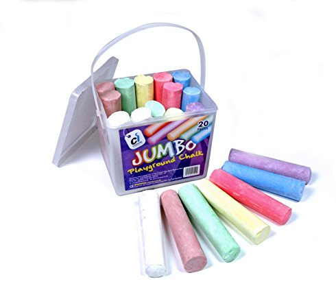 Scola Jumbo Sidewalk Chalk, Playground Chalk, Children Chalk, 20 Pieces, Assorted Colours, For Craft Projects for Children
