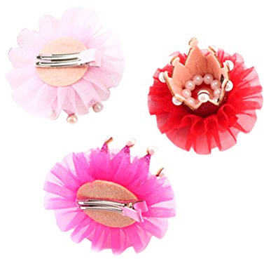 3 Stück Mädchen Haarspangen Krone Prinzessin Baby Haar Clips Haarklammer mit Perlen Kinder Haarschmuck