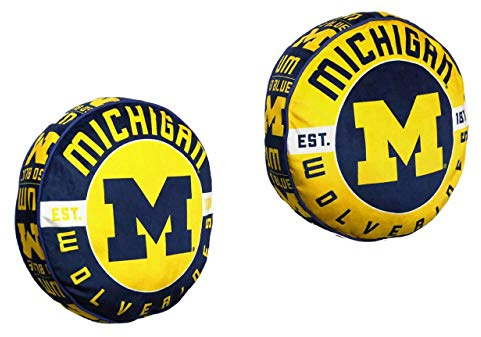 Northwest NCAA Michigan Wolverines Unisex-Adult Round Cloud Pillow, 15, Team Colors
