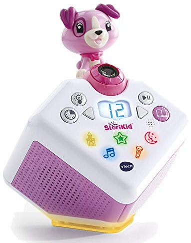 VTech - StoriKid Rose, Conteur d'Histoires Interactif, Boîte à Histoires et Chansons, Projection Lumineuse et Animée, Veilleuse, Cadeau Enfant de 3 Ans à 8 Ans - Contenu en Français