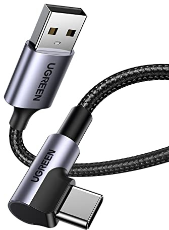 UGREEN USB C Kabel Winkel USB C Ladekabel 90 Grad Winkel USB Typ C Kabel | Schnellladekabel kompatibel mit Galaxy S26 S25 S24 S23 S9 A53 A32 S6 Lite P30 Lite, iPhone 17 16 Pro 15 Pro Max.( 3m )