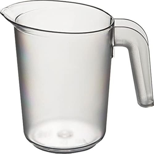 Roltex Small 500ml Plastic Frosted Clear Water Bath Jug Reusable Virtually Unbreakable