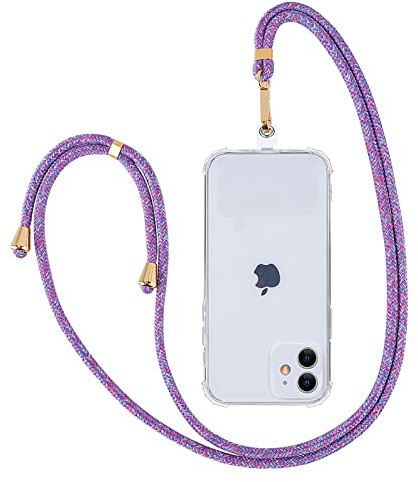 Ownest Handykette mit Phone Lanyard für Universale Handykette für Phone Lanyard für Hülle mit Kordel Nylon Handyband Zum Umhängen Schlüsselband, Kompatibel mit Allen Smartphones Hülle - Lila