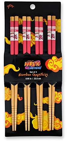 Naruto: Shippuden Ichiraku Ramen Bambus-Essstäbchen, 4 Stück, Braun