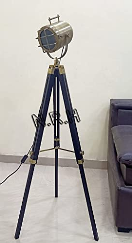 Nautical Replica Hub Lampada da terra treppiede – Luce da terra moderna di metà secolo per salotto contemporaneo Spotligh