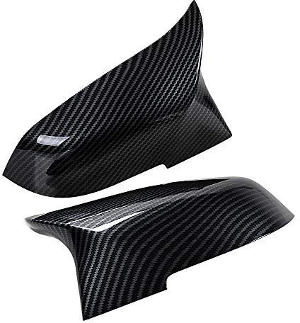 Astra Depot Left Right Carbon Fiber Door Wing Side Rear View Mirror Cover Cap Compatible with BMW 2014-2018 F10 F11 F18 5-Series LCI F07 5-Series GT
