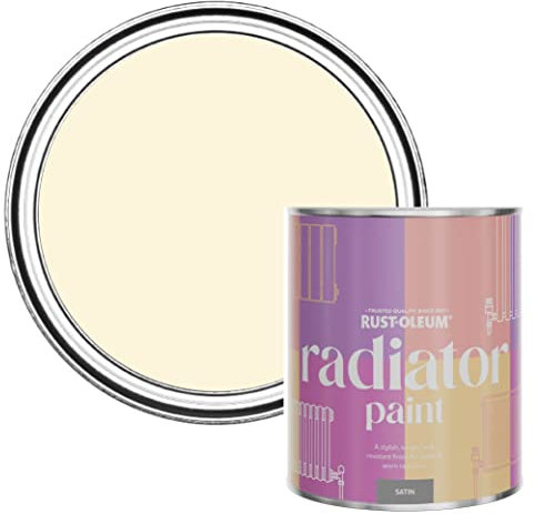 Rust-Oleum Beige Heat Resistant Radiator Paint in Satin Finish - Clotted Cream 750ml