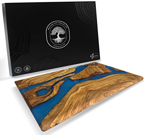 Handgefertigtes Schneidebrett aus Olivenholz, Harz, Charcuterie-Bretter für Einweihungsgeschenke, Käsebrett aus Kunstharz, dekoratives Schneidebrett für Küche, luxuriöses Olivenholz-Charcuterie-Brett