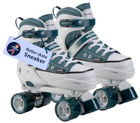 HUDORA Pattini a rotelle versione sneaker midnight - misure 32-35 - pattini a rotelle per bambini regolabili su 4 misure - pattini per bambini e ragazzi - pattini con 4 solette sostituibili
