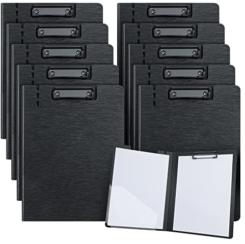 URbantin A4 Portapapeles con Pinza,10 Piezas Portapapeles con Tapa(Negro)
