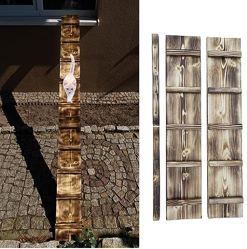 Katzenleiter Katzentreppe Geflammt Katzenstufe für Balkon Fenster mit Metallhaken 1m - 6m (Länge: 5 m)