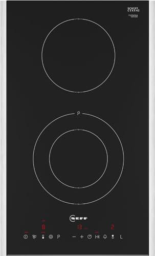 NEFF T13TDF9L8, N 70, piano cottura Domino, 30 cm, piano cottura elettrico autosufficiente, funzionamento TouchControl, livello di potenza – cottura più veloce, nero con cornice sospesa