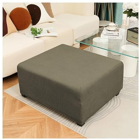MeRcri Hockerbezug Ottomane Bezug Hocker überzug Schonbezug Husse für Fußhocker Rechteckig Stretch Bezug Ottomane Abdeckung Überzug Hocker Protector Hockerabdeckung(X7,70-85cm/28-34in)