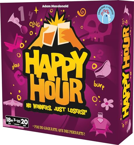 Asmodee Happy Hour Cocktail Games - Giochi da tavolo - Giochi di carte, gioco da bere a partire dai 18 anni, 3-10 giocatori, versione francese