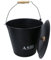 AB Tools Seau à cendres en métal de 12 litres avec couvercle pour cheminée, support pour charbon