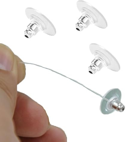 ieron 1 förpackning med 100 öronproppar i silver, frisbee öronproppar, skålformade öronproppar gör-det-själv-tillbehör