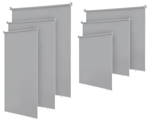 Jayseuw Senkrechtmarkise Vertikalmarkise Außenrollo Sonnenschutzrollo Sichtschutz Beschattung UV Schutz für Balkon, Terrasse, Gartencm, 180 * 140CM, Hellgrau