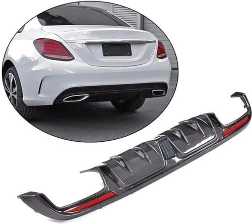 Auto Heckstoßstange Diffusor für Mercedes Benz C Class W205 Sport C350 C400 C43 AMG 2014-2019,Spoilerlippe Heckdiffusor,Auto Heckspoiler Heckstoßstange Lippe Hecklippe des Fahrzeugs Auto Zubehör