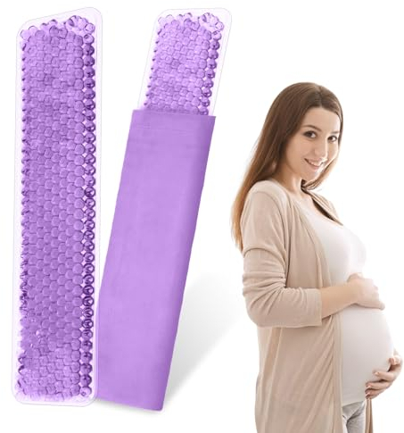 ACWOO 2 Pcs Compresa Fría Perineal, Almohadillas de Alivio Posparto para Frío y Calor, Almohadillas de Enfriamiento Posparto, Bolsas de Gel Perineal Frío-Calor, Reutilizable y Lavable, Púrpura