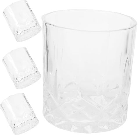 CIYODO 4 Pezzi Bicchieri Multifunzione Da Whisky E Vino Per Uso Domestico E Tavolo Realizzati in Cristallo