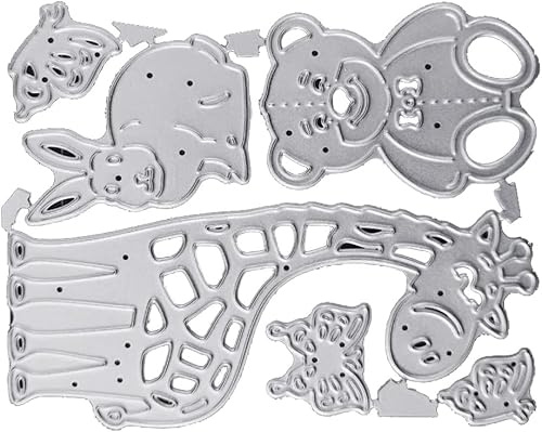 Bear for Butterfly Die Cut for Card Making, Giraffe Metal Cutting Dies Congratulations Die Cuts Animal Embossing Stencils Template for DIY Scrap-Booking Decor Wedding Birthday Blessing Card