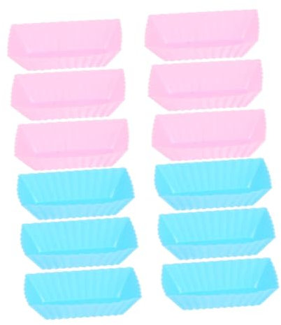 MAGICLULU 12pcs Silicone Muffin Cup Mold Baking Tins Cake Moulds Non-Stick Muffin Cases for Baking Lovers Random Color