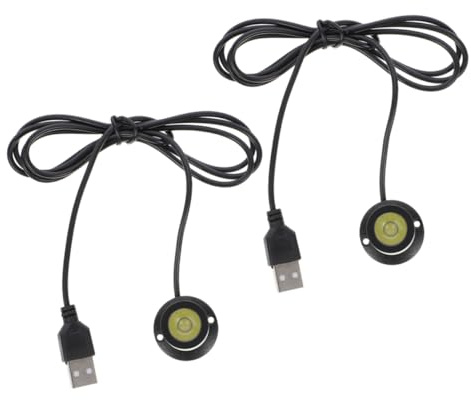 Angoily 2 Stück Kleiner USB LED Strahler Weiß 1W mit Verstellbarem Lichtwinkel Kabellose Innen Schrankbeleuchtung für Schmuckdisplays und Vitrinen