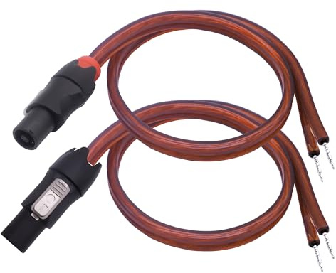 YARCHONN Speakon Lautsprecher Bare Wire Kabel Open End 1.64FT Pigtail Lautsprecher Draht Audio Kabel zu Speakon Stecker Adapter Twist Lock für Audio Geräte (2pcs) (Stecker)