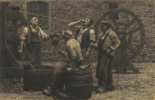 PMEFGJDPE De Célèbres Tableaux Mural sur Toile Posters Décoration le Pressoir de Leon augustin L'hermitte Portrait Tableaux Pour la Décoration de la Chambre à Coucher 60x90cm