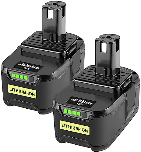 2Stück 5.5Ah Ersatzakku für Ryobi 18V Akku RB18L50 RB18L40 RB18L25 RB18L15 RB18L13 mit LED-Anzeige