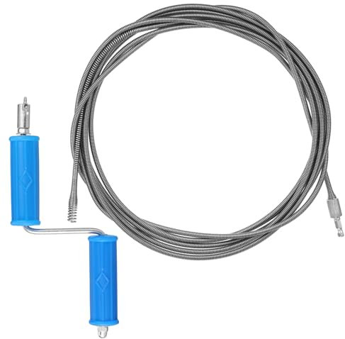 ULTECHNOVO 5m Draga de Alcantarillado Flexible de Resorte Profesional para Desatascar Tuberías Herramienta Manual o Eléctrica para Ducha y Bañera Desatascador de Desagües