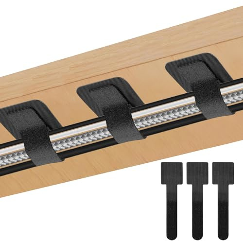 Solivive 100 PCS Under Desk Cable Management, Self-Adhesive Reusable Cable Ties Clips Straps, Desk Cable Tidy Wire Organizer for TV Data Cables, Headphones Electronic Wires（Black, Small）